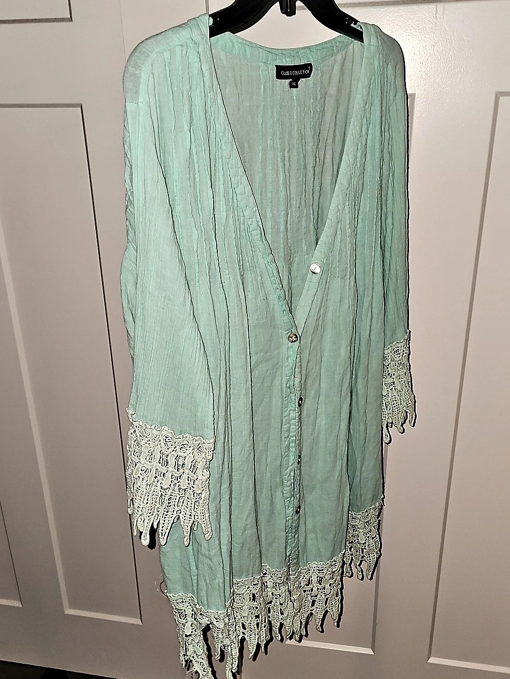 Blue Fringe Tunic Size Small Like New
